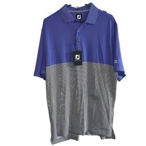 Footjoy Golf Polo Shirt Blue White Black New FJ